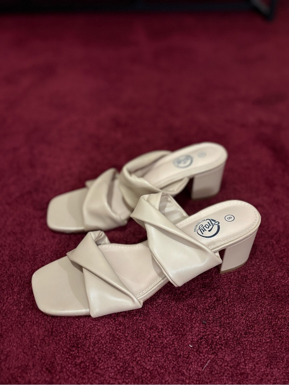 Neutral Twist Strap Block Heel Sandals - Women